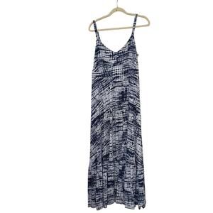 Torrid Size 1X Blue White Tie Dye Tiered Maxi Dress Summer Sundress